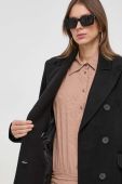 Пальто Silvian Heach жіночий колір чорний перехідний двобортний (3642958)