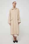 Пальто з домішкою вовни Beatrice B колір бежевий перехідний