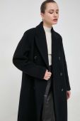 Вовняне пальто Beatrice B колір чорний перехідний двобортний