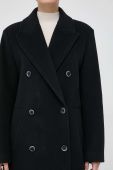 Вовняне пальто Beatrice B колір чорний перехідний двобортний
