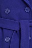 Пальто XT Studio жіночий колір синій перехідний двобортний