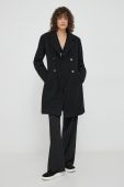 Пальто XT Studio жіночий колір чорний перехідний двобортний