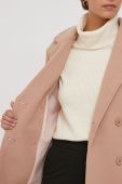 Пальто XT Studio жіночий колір бежевий перехідний двобортний