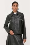 Шкіряна куртка Liviana Conti жіноча колір чорний перехідна