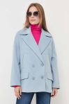 Пальто Silvian Heach жіночий перехідний oversize колір блакитний (3401767)