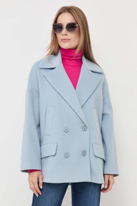 Пальто Silvian Heach жіночий перехідний oversize колір блакитний (3401767)