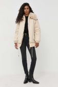 Пухова куртка Silvian Heach жіноча колір бежевий зимова