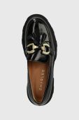 Шкіряні мокасини Charles Footwear Zulia жіночі колір чорний на платформі Zulia.Loafer.Black