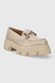 Шкіряні мокасини Charles Footwear Vloglola жіночі колір бежевий на платформі Vloglola.Loafer.Beige