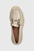 Шкіряні мокасини Charles Footwear Vloglola жіночі колір бежевий на платформі Vloglola.Loafer.Beige