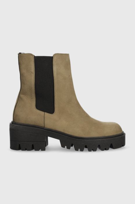 Замшеві черевики Charles Footwear Diana жіночі колір зелений на платформі Diana.Boots.Military.G