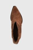 Замшеві черевики Charles Footwear Viola жіночі колір коричневий каблук блок Viola.Western.B.L.C