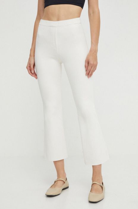 Штани Liviana Conti жіночі колір бежевий облягаюче висока посадка