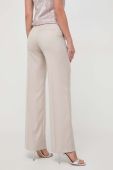 Штани Silvian Heach жіночі колір бежевий пряме висока посадка