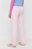 Штани Silvian Heach жіночі колір рожевий пряме висока посадка