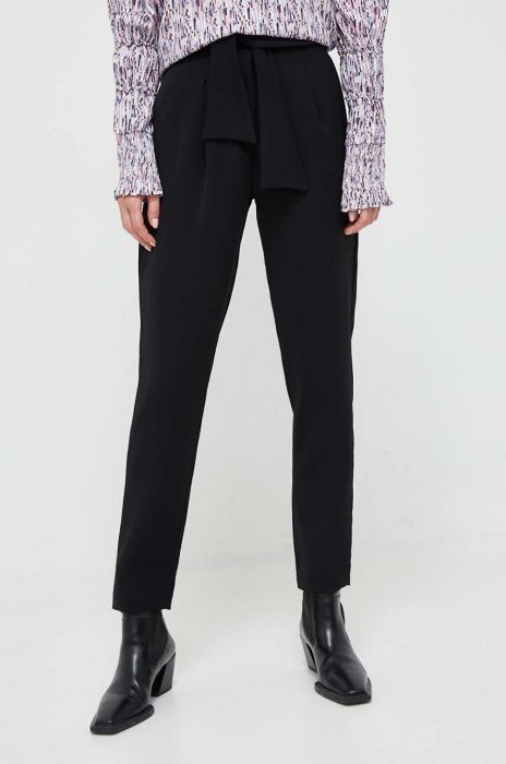 Штани Silvian Heach жіночі колір чорний пряме висока посадка (3405495)