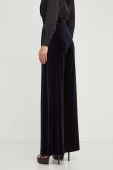 Штани Nissa жіночі колір чорний широке висока посадка