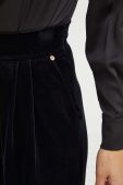Штани Nissa жіночі колір чорний широке висока посадка