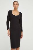 Сукня Nissa колір чорний midi облягаюча (3649194)