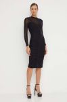 Сукня Nissa колір чорний midi облягаюча (3649206)
