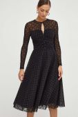Сукня Nissa колір чорний midi розкльошена (3649223)
