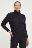 Светр з домішкою вовни Silvian Heach жіночий колір чорний теплий гольф