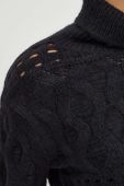 Светр з домішкою вовни Silvian Heach жіночий колір чорний теплий гольф