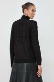 Светр Silvian Heach жіночий колір чорний легкий півгольф (3633890)