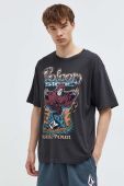 Бавовняна футболка Volcom чоловічий колір сірий візерунок